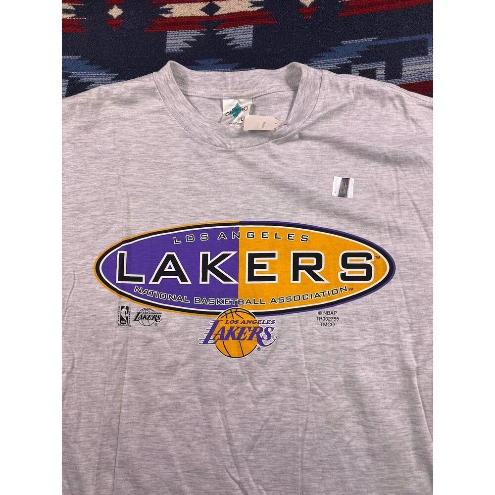 Los Angeles La Lakers T Shirt Mens Large Y2K 90S Graphic Kobe Gray Nba